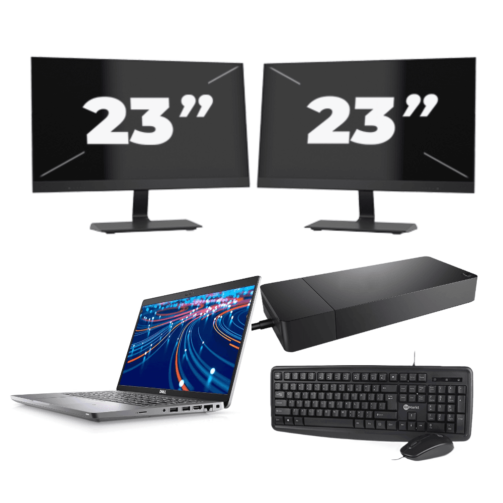 Dell Latitude 5420 - Intel Core i3-11a generazione - 14 pollici - 8 GB di RAM - SSD da 256 GB - Windows 11 Home + 2 monitor da 23 pollici