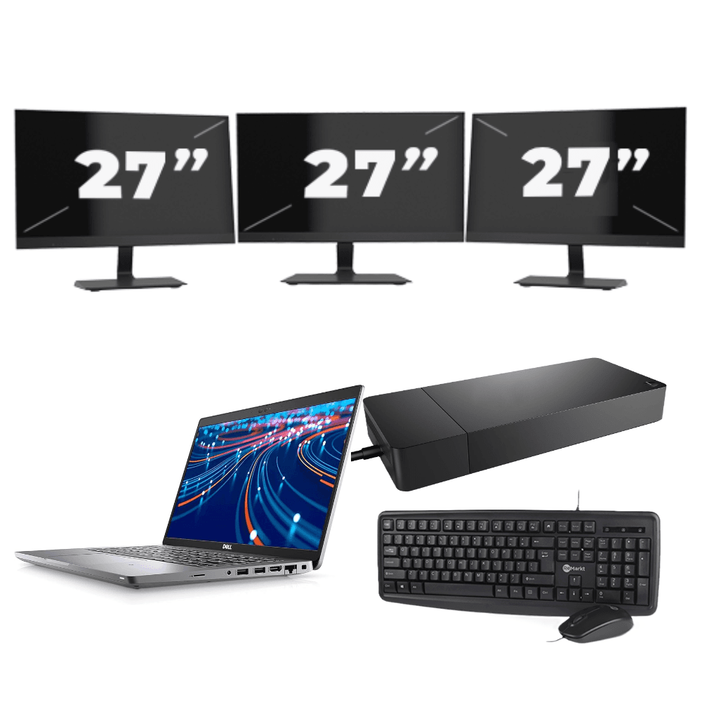 Dell Latitude 5420 - Intel Core i7 11ª generazione - 14 pollici - 16GB RAM - 512GB SSD - Windows 11 Home + 3x Monitor da 27 pollici