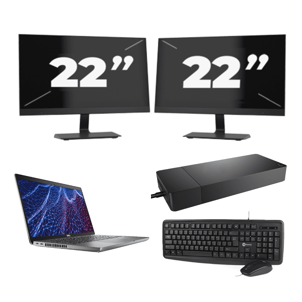 Dell Latitude 5430 - Intel Core i3-12° Generazione - 14 pollice - 8GB RAM - 256GB SSD - Windows 11 Home + 2x 22 pollice Monitor