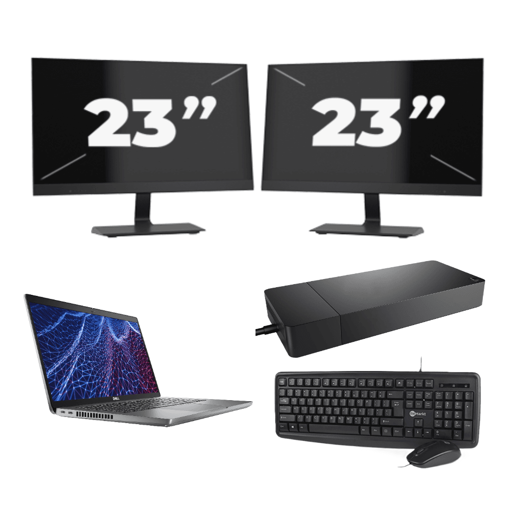 Dell Latitude 5430 - Intel Core i3-12° Generazione - 14 pollice - 8GB RAM - 256GB SSD - Windows 11 Home + 2x 23 pollice Monitor