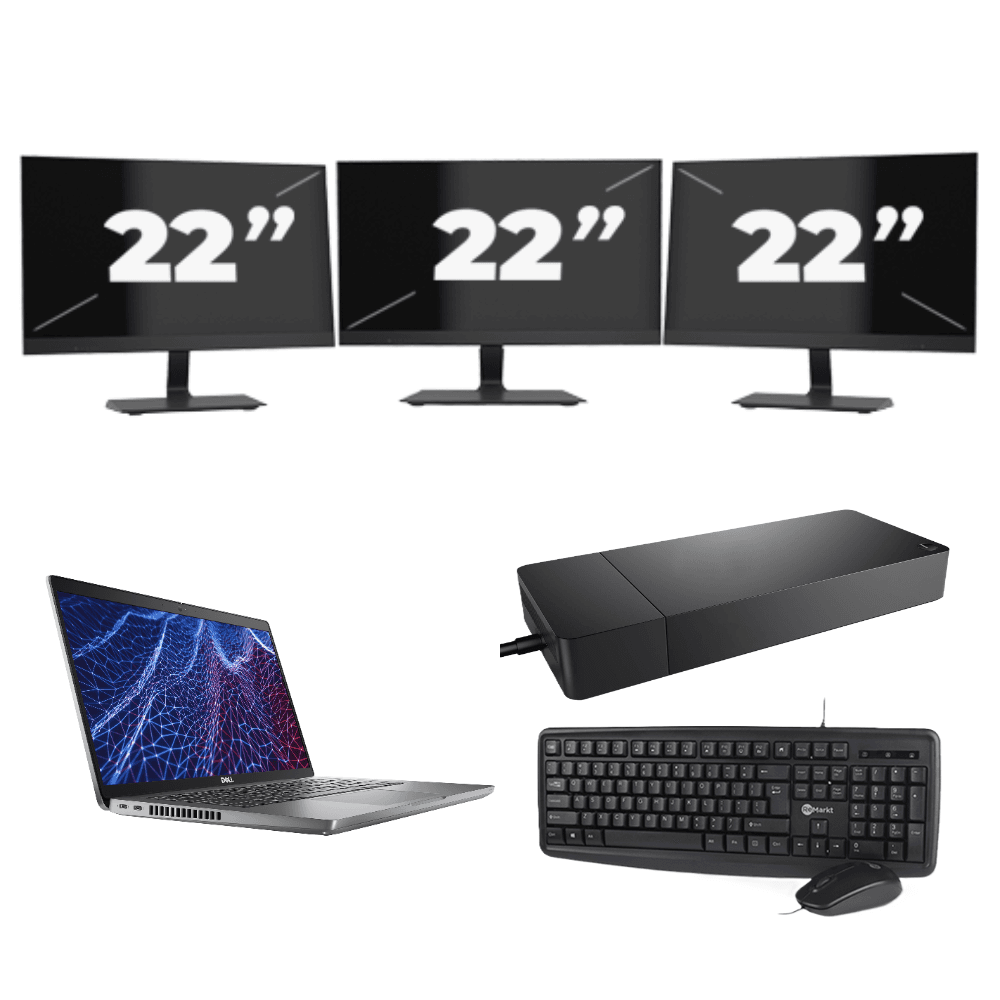 Dell Latitude 5430 - Intel Core i5-12a generazione - 14 pollici - 8 GB di RAM - SSD da 256 GB - Windows 11 Home + 3 monitor da 22 pollici