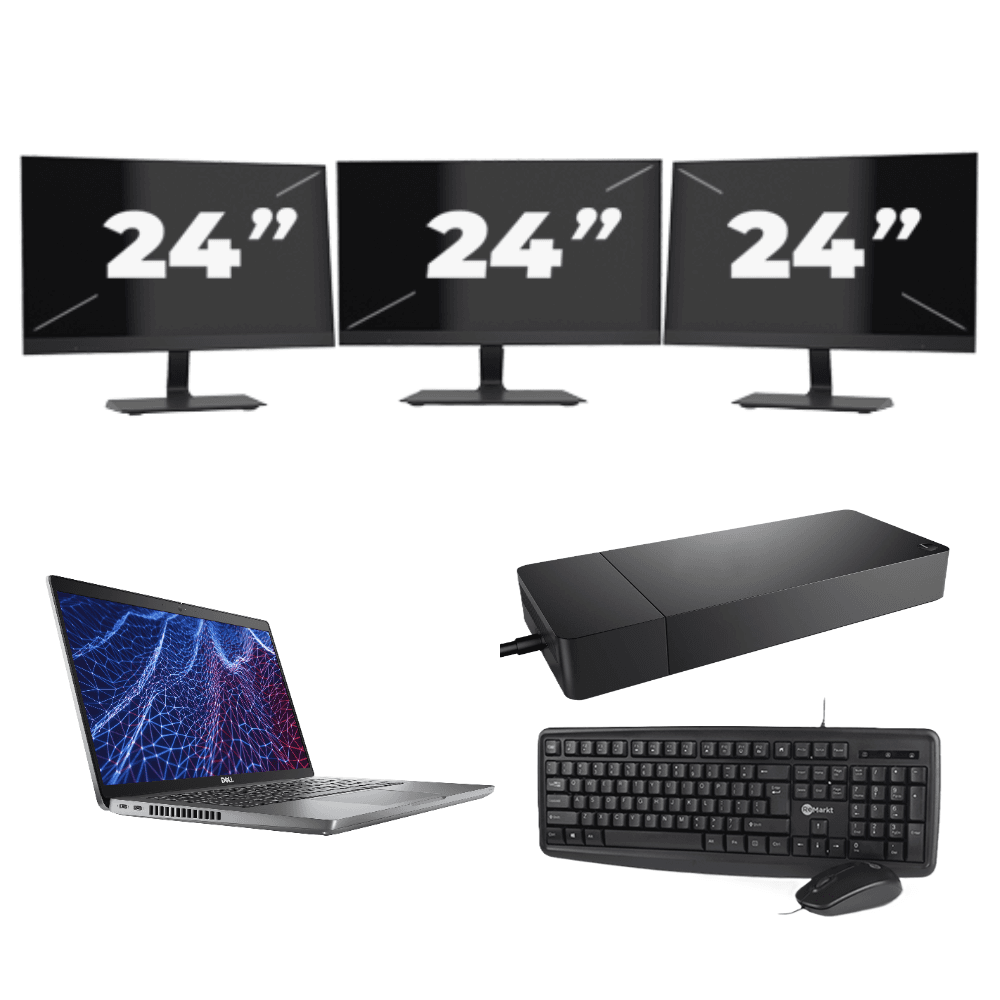 Dell Latitude 5430 - Intel Core i5-12a generazione - 14 pollici - 8 GB di RAM - SSD da 256 GB - Windows 11 Home + 3 monitor da 24 pollici