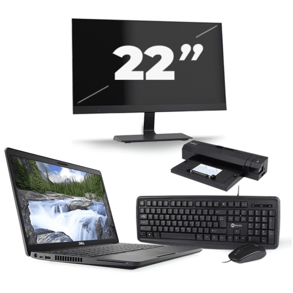 Dell Latitude 5500 - Intel Core i5-8a generazione - 15 pollici - 8 GB di RAM - SSD da 256 GB - Windows 11 + 1x monitor da 22 pollici