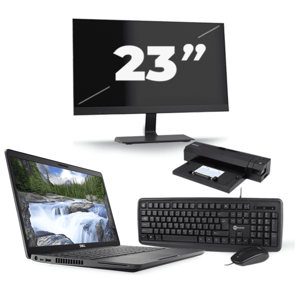 Dell Latitude 5500 - Intel Core i5-8a generazione - 15 pollici - 8 GB di RAM - SSD da 256 GB - Windows 11 + 1x monitor da 23 pollici