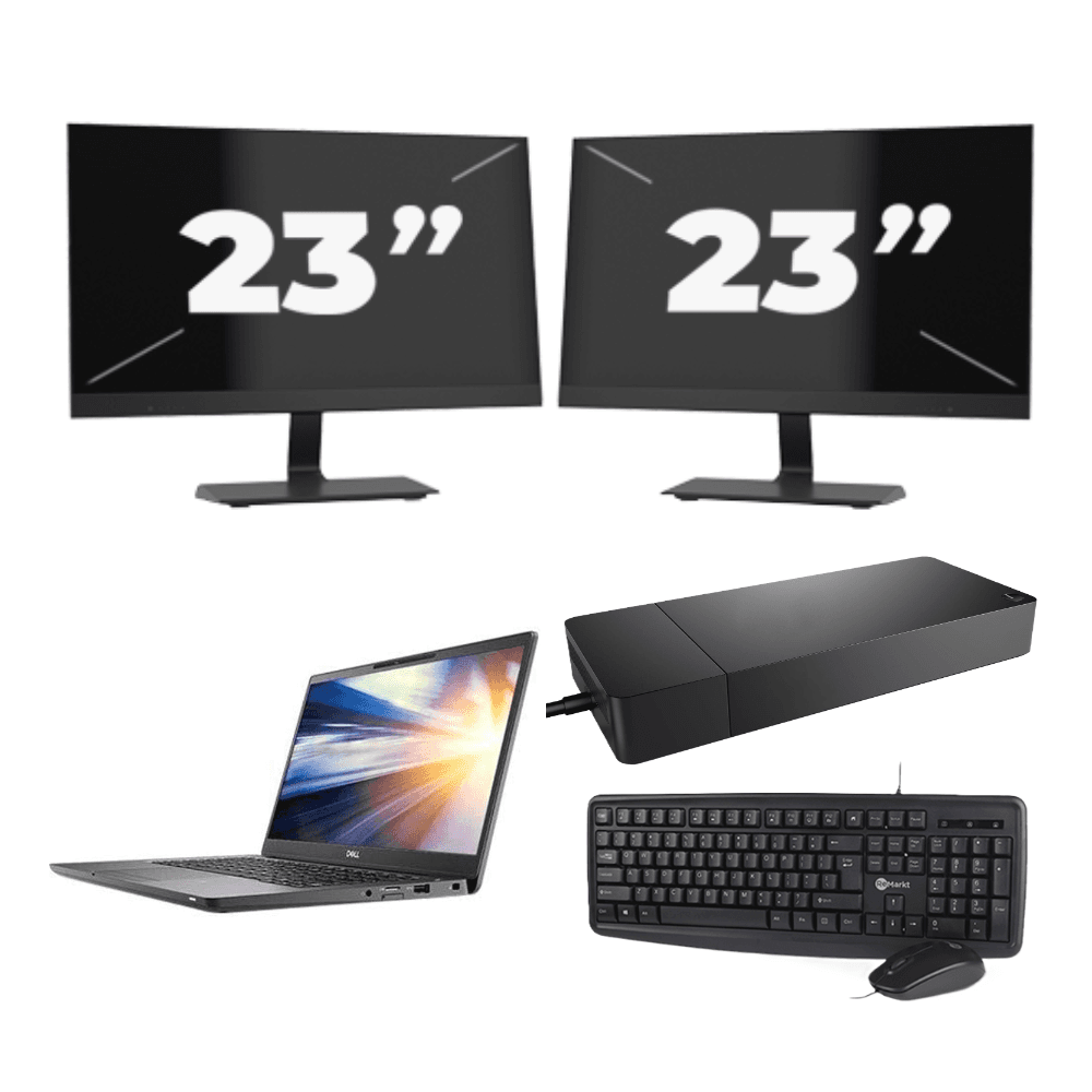 Dell Latitude 7300 - Intel Core i5-8a generazione - 13 pollici - 8 GB di RAM - SSD da 256 GB - Windows 11 + 2 monitor da 23 pollici