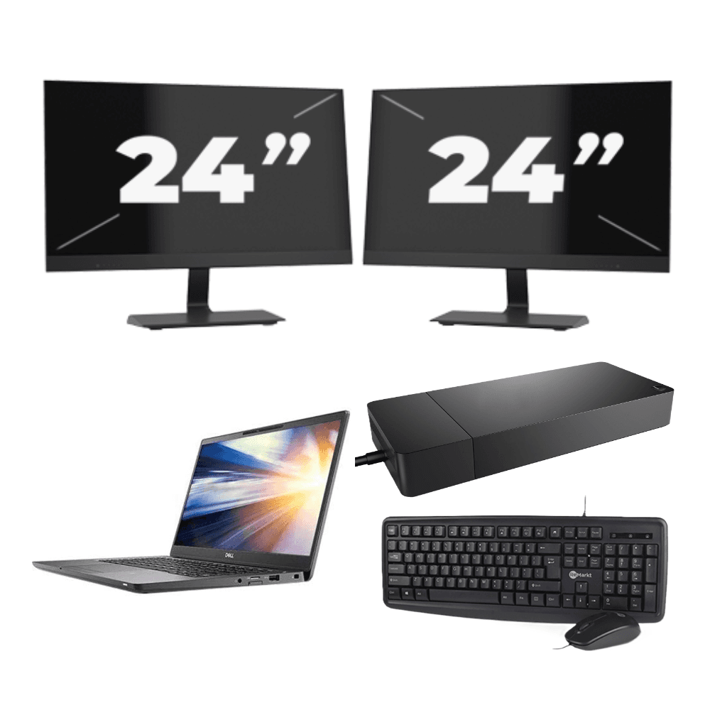 Dell Latitude 7300 - Intel Core i7-8a generazione - 13 pollici - 8 GB di RAM - SSD da 256 GB - Windows 11 + 2 monitor da 24 pollici