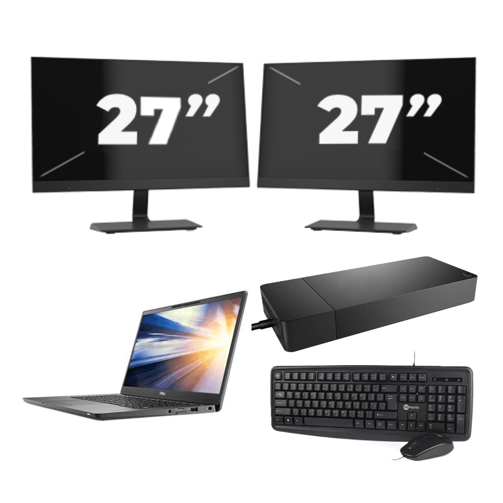 Dell Latitude 7300 - Intel Core i5 di ottava generazione - 13 pollici - 8 GB di RAM - SSD da 256 GB - Windows 11 Home + 2 monitor da 27 pollici