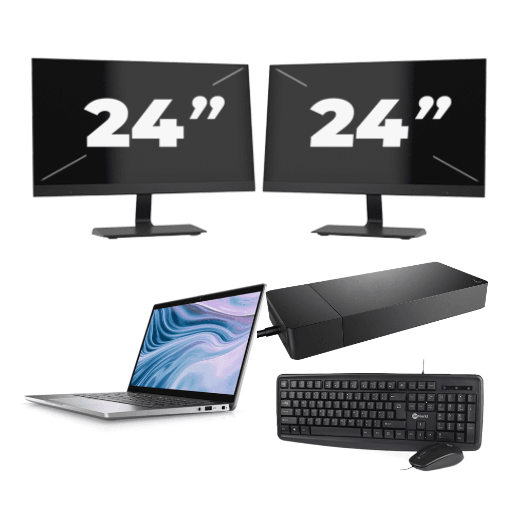 Dell Latitude 7310 - Intel Core i7-10a generazione - 13 pollici - 16 GB di RAM - SSD da 256 GB - Windows 11 Home + 2 monitor da 24 pollici