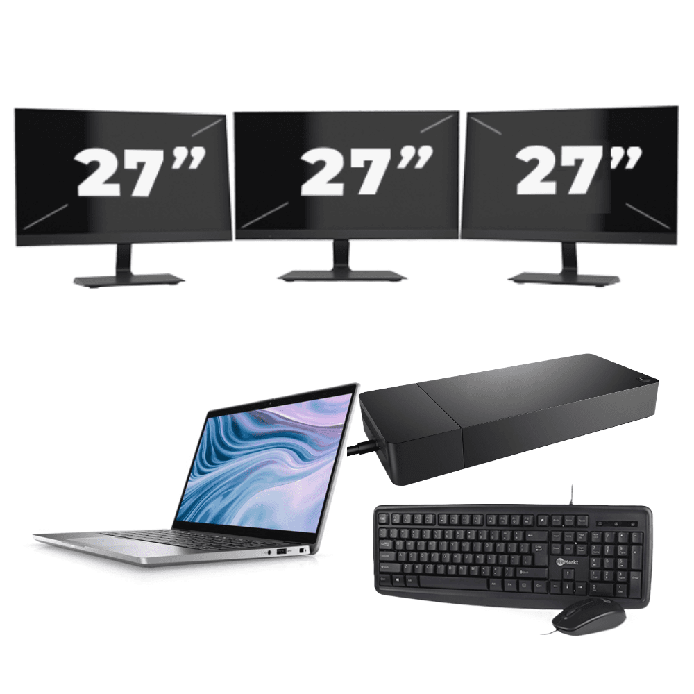 Dell Latitude 7310 - Intel Core i7 10ª generazione - 13 pollici - 16GB RAM - 512GB SSD - Windows 11 Home + 3x Monitor da 27 pollici
