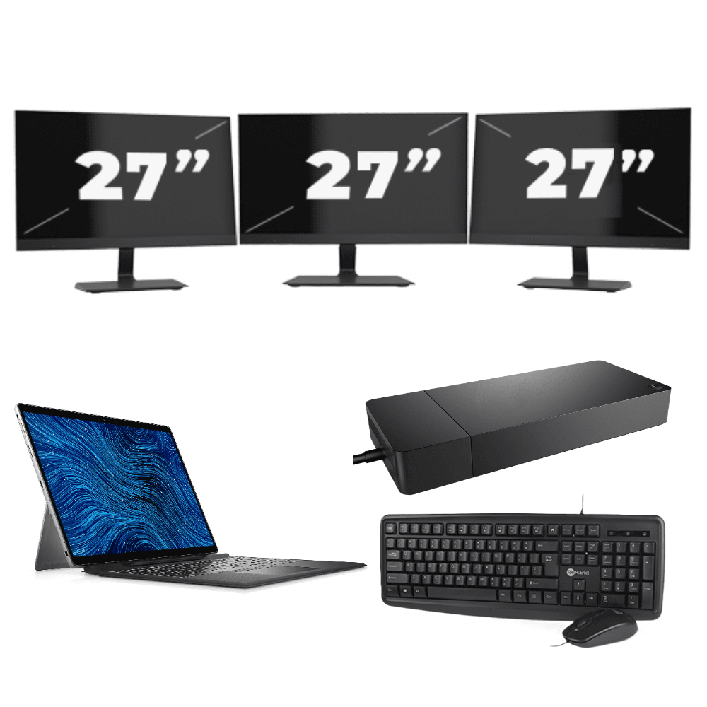 Dell Latitude 7320 - Intel Core i7 11ª generazione - 13 pollici - 16GB RAM - 512GB SSD - Windows 11 Home + 3x Monitor da 27 pollici