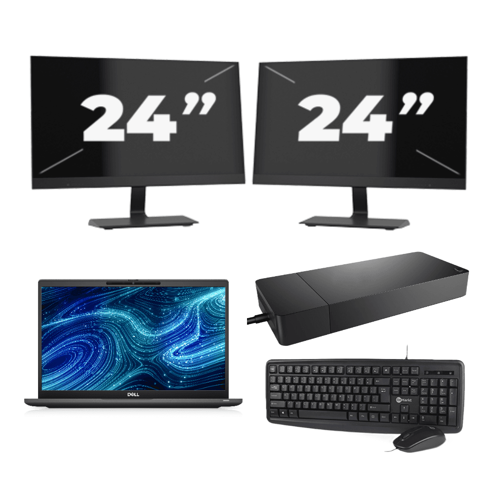 Dell Latitude 7320 - Intel Core i7-11a generazione - 13 pollici - Touch - 16 GB di RAM - 256 GB SSD - Windows 11 Home + 2 monitor da 24 pollici