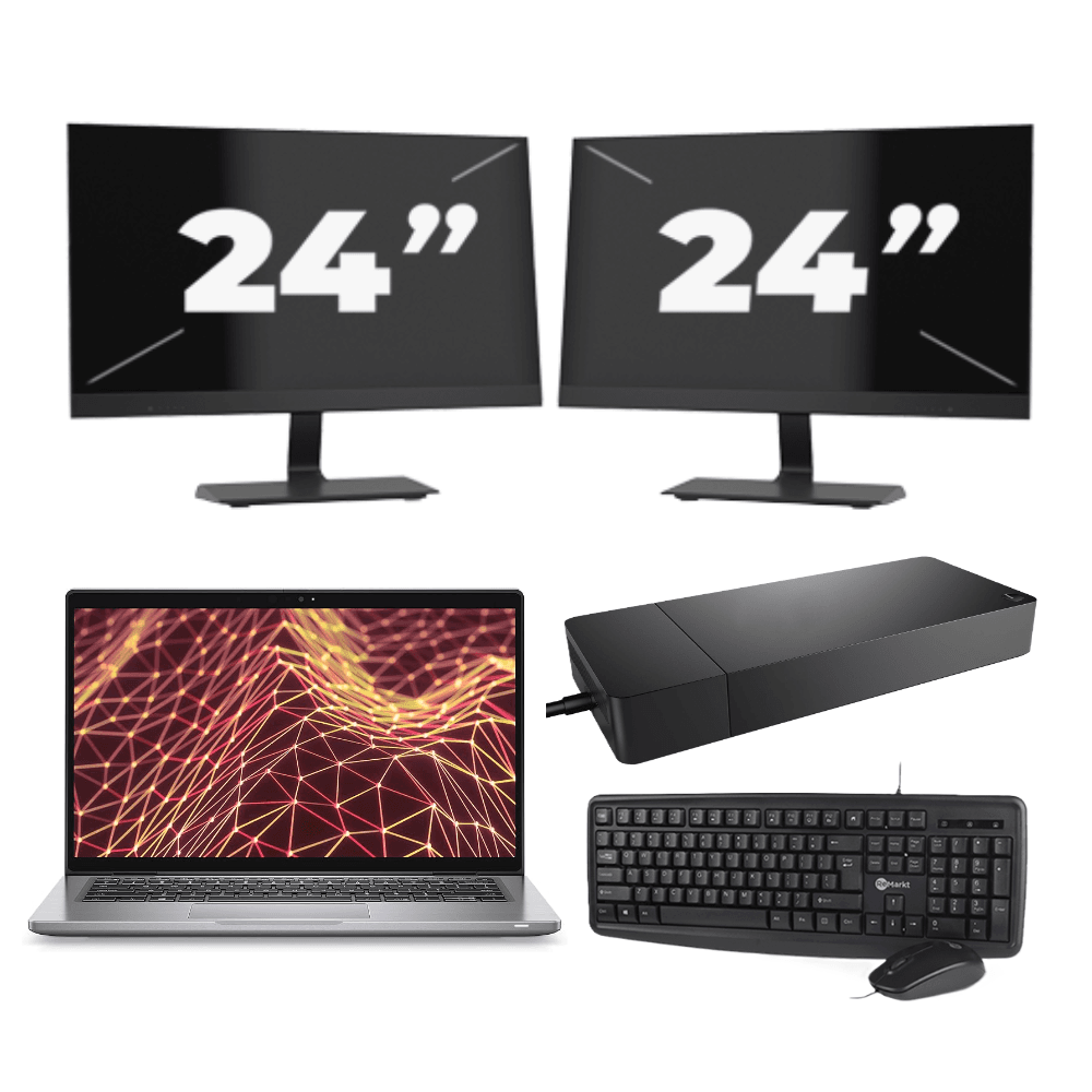 Dell Latitude 7330 - Intel Core i5-12a generazione - 13 pollici - Touch - 16 GB di RAM - 256 GB SSD - Windows 11 Home + 2 monitor da 24 pollici