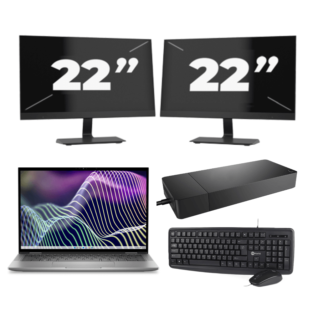 Dell Latitude 7340 - Intel Core i5 13ª generazione - 13 pollici - 32GB RAM - 256GB SSD - Windows 11 Home + 2x Monitor da 22 pollici