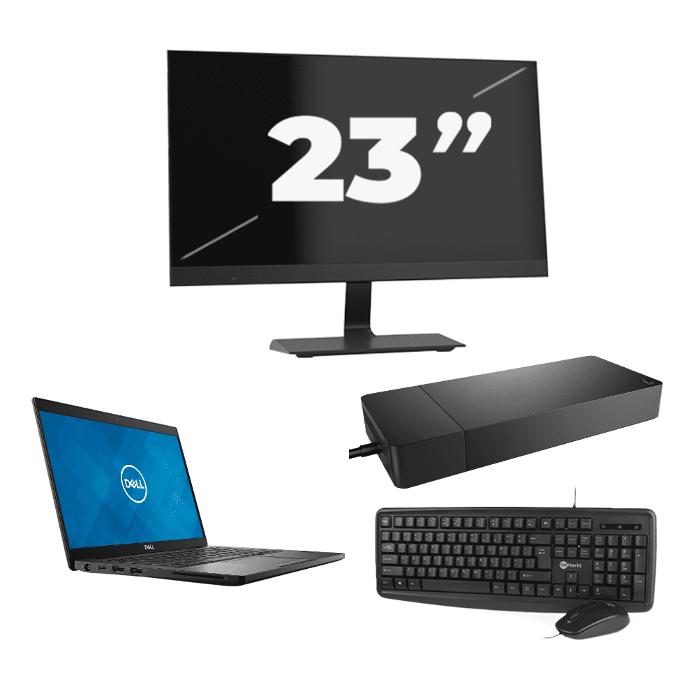 Dell Latitude 7390 - Intel Core i5-8a generazione - 13 pollici - 8 GB di RAM - SSD da 256 GB - Windows 11 + 1x monitor da 23 pollici