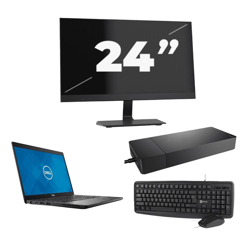 Dell Latitude 7390 - Intel Core i7-8a generazione - 13 pollici - 8 GB di RAM - SSD da 256 GB - Windows 11 + 1x monitor da 24 pollici