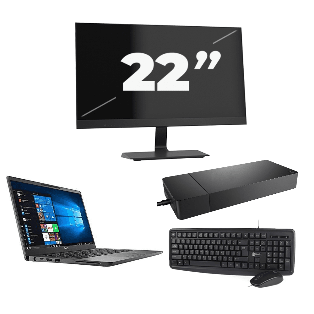 Dell Latitude 7400 - Intel Core i5-8a generazione - 14 pollici - 8 GB di RAM - SSD da 256 GB - Windows 11 + 1x monitor da 22 pollici