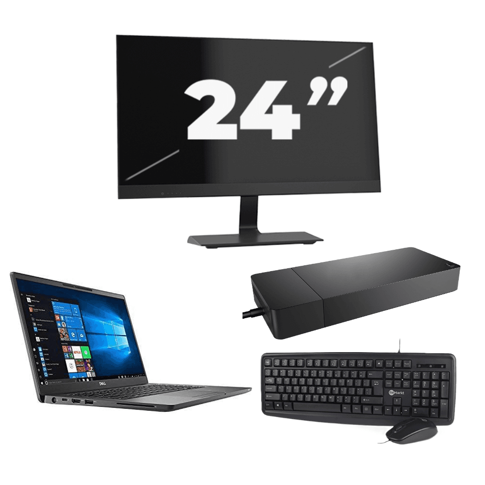 Dell Latitude 7400 - Intel Core i5-8a generazione - 14 pollici - 8 GB di RAM - SSD da 256 GB - Windows 11 + 1x monitor da 24 pollici