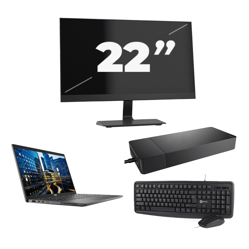 Dell Latitude 7410 - Intel Core i5-10e Generatie - 14 inch - 16GB RAM - 256GB SSD - Windows 11 Home + 1x 22 inch Monitor
