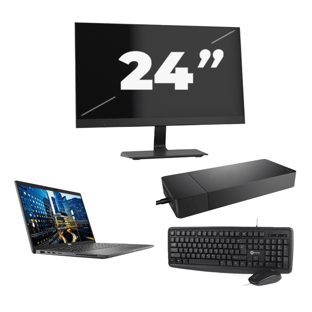 Dell Latitude 7410 - Intel Core i5-10e Generatie - 14 inch - 16GB RAM - 256GB SSD - Windows 11 Home + 1x 24 inch Monitor