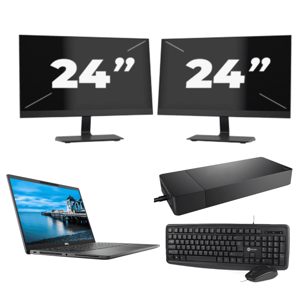 Dell Latitude 7420 - Intel Core i5-11a generazione - 14 pollici - 16 GB di RAM - SSD da 256 GB - Windows 11 Home + 2 monitor da 24 pollici