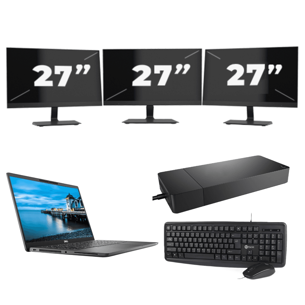 Dell Latitude 7420 - Intel Core i7 11ª generazione - 14 pollici - 16GB RAM - 512GB SSD - Windows 11 Home + 3x Monitor da 27 pollici