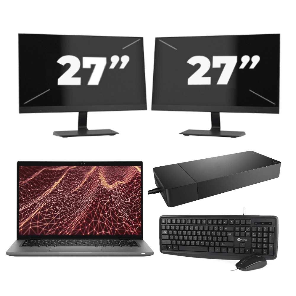 Dell Latitude 7430 - Intel Core i5 12ª generazione - 14 pollici - 16GB RAM - 256GB SSD - Windows 11 Home + 2x Monitor da 27 pollici