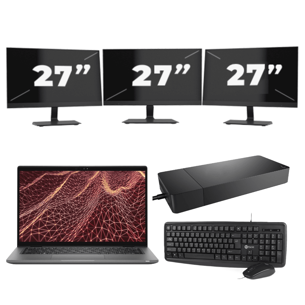 Dell Latitude 7430 - Intel Core i5 12ª generazione - 14 pollici - 16GB RAM - 512GB SSD - Windows 11 Home + 3x Monitor da 27 pollici