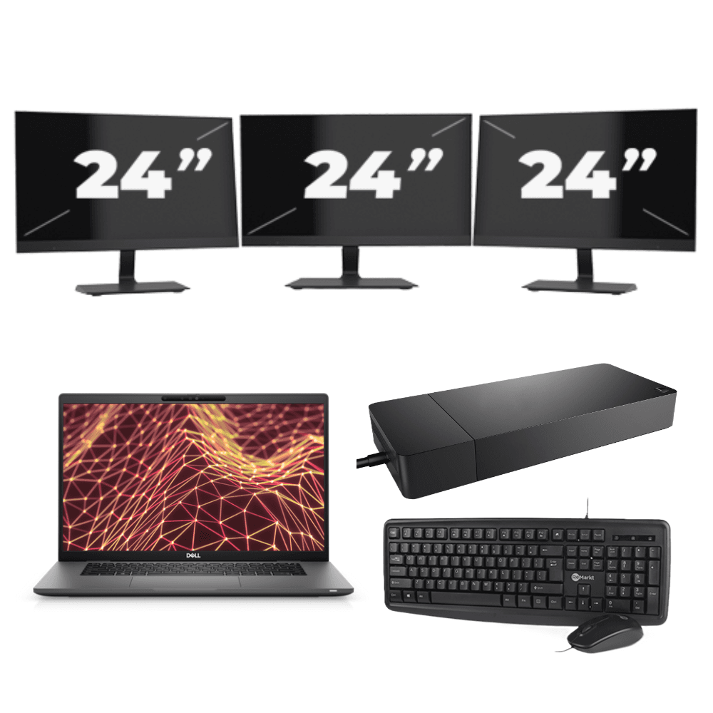 Dell Latitude 7530 - Intel Core i7 12ª generazione - 15 pollici - 16GB RAM - 512GB SSD - Windows 11 Home + 3x Monitor da 24 pollici