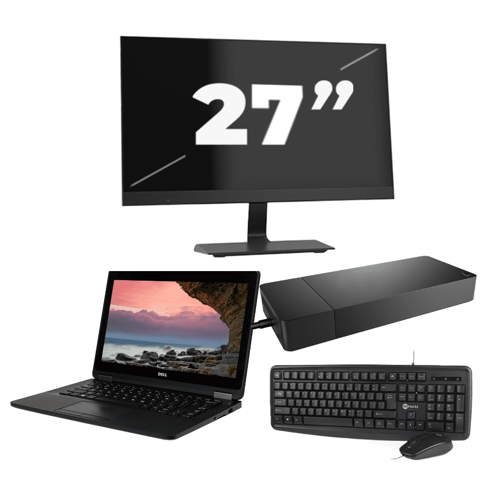 Dell Latitude E7270 - Intel Core i7 di sesta generazione - 12 pollici - 8 GB di RAM - SSD da 256 GB - Windows 11 Home + 1 monitor da 27 pollici