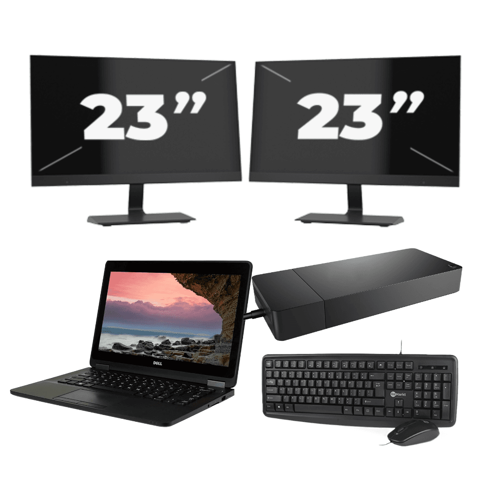 Dell Latitude E7270 - Intel Core i7-6a generazione - 12 pollici - 8 GB di RAM - SSD da 256 GB - Windows 11 + 2 monitor da 23 pollici