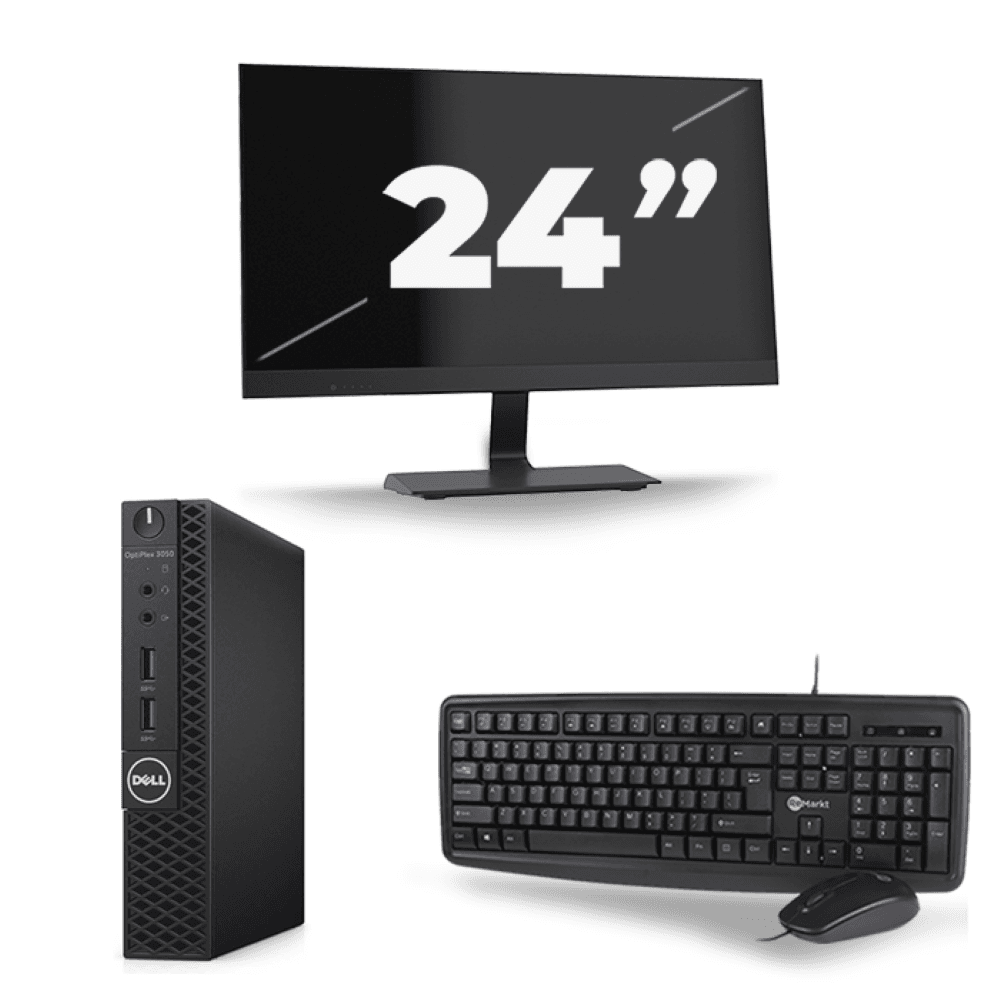Dell OptiPlex 3070 Micro USFF - Intel Core i3-9a generazione - 8 GB di RAM - SSD da 256 GB - Windows 11 + 1 monitor da 24 pollici