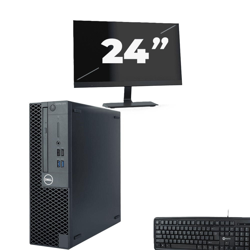 Dell OptiPlex 3070 SFF - Intel Core i3-9a generazione - 8 GB di RAM - SSD da 256 GB - Windows 11 + 1 monitor da 24 pollici
