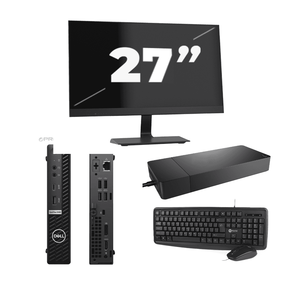 Dell OptiPlex 5080 USFF - Intel Core i5-10a Generazione - 8GB RAM - 256GB SSD - Windows 11 + 1x monitor da 27 pollici