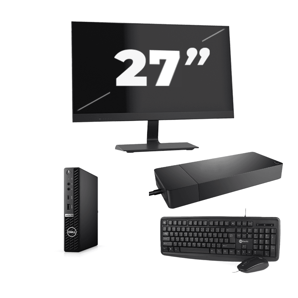 Dell OptiPlex 7080 USFF - Intel Core i5-10a Generazione - 8GB RAM - 256GB SSD - Windows 11 + 1x monitor da 27 pollici