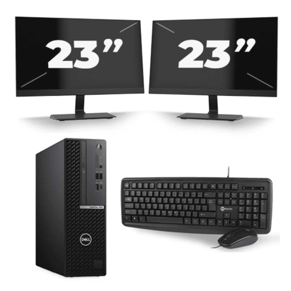 Dell OptiPlex 7080 USFF - Intel Core i5-10a generazione - 8 GB di RAM - SSD da 256 GB - Windows 11 + 2 monitor da 23 pollici