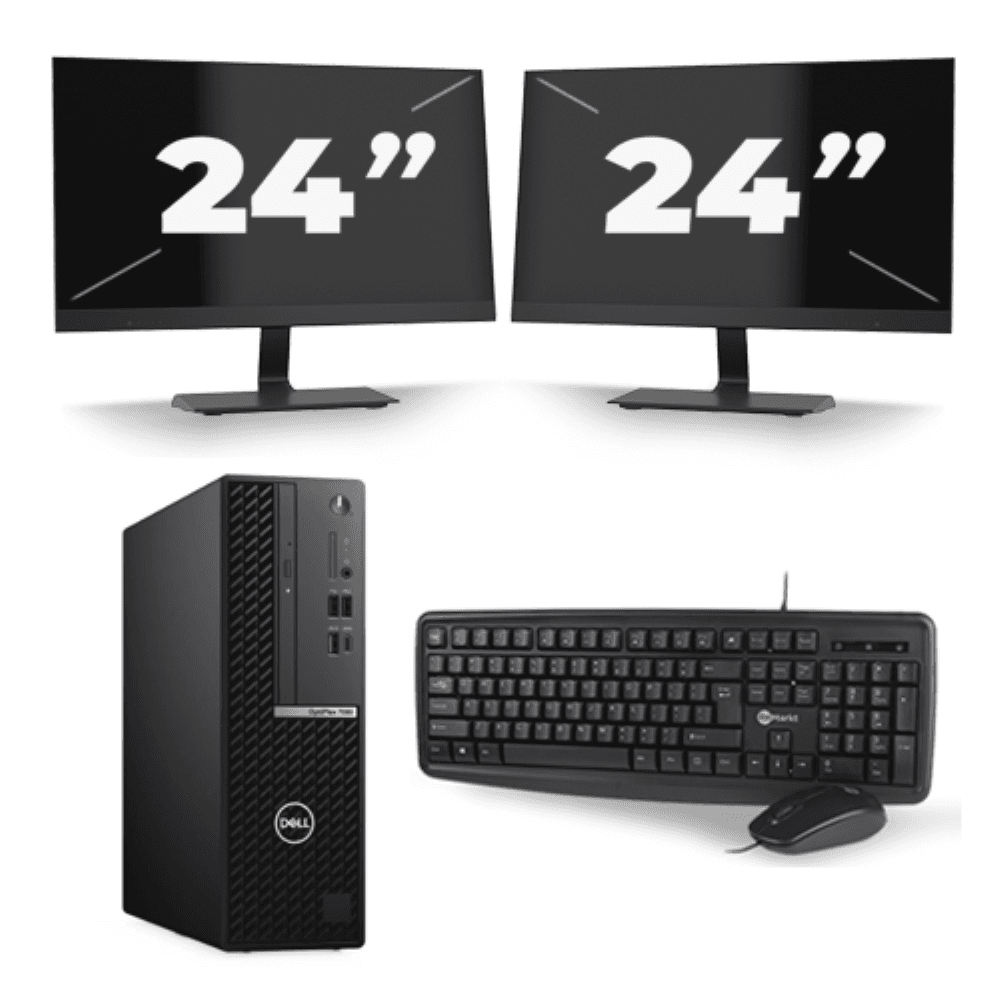 Dell OptiPlex 7080 USFF - Intel Core i7-10a generazione - 8 GB di RAM - SSD da 256 GB - Windows 11 + 2 monitor da 24 pollici