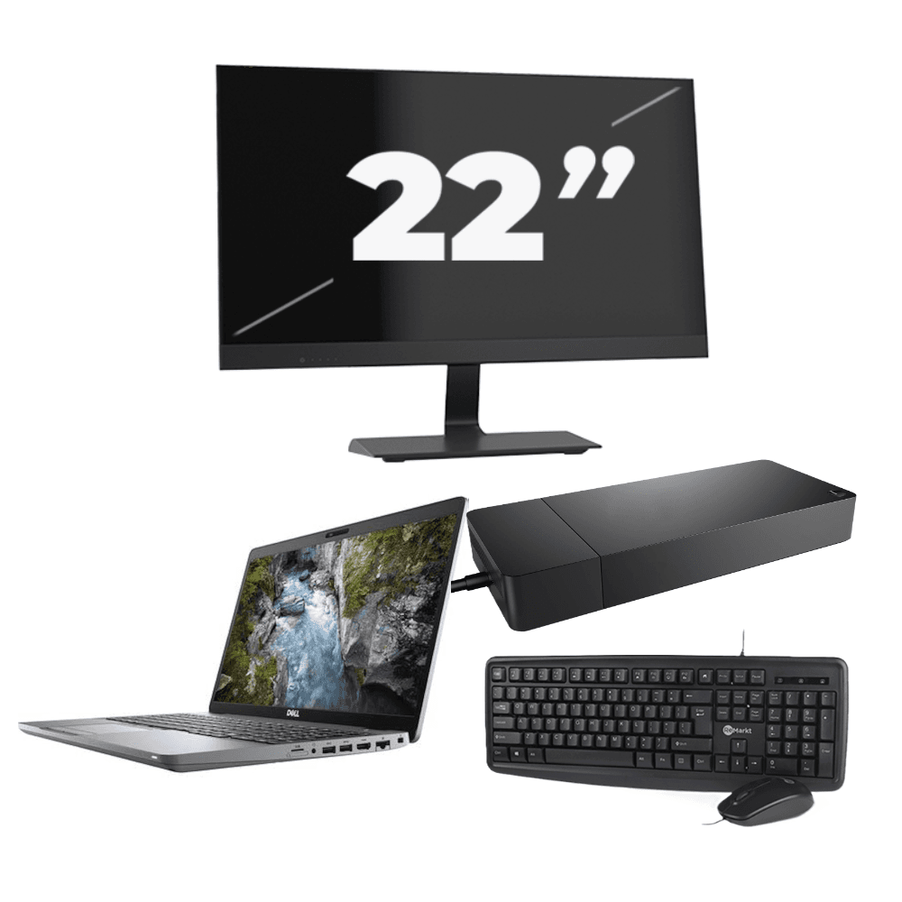 Dell Precision 3550 - Intel Core i7-10a generazione - 15 pollici - 8 GB di RAM - SSD da 256 GB - Windows 11 + 1x monitor da 22 pollici