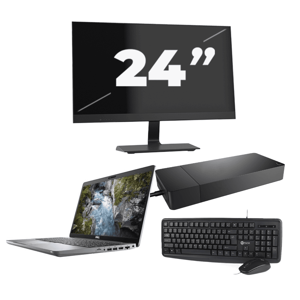 Dell Precision 3550 - Intel Core i7-10a generazione - 15 pollici - 8 GB di RAM - SSD da 256 GB - Windows 11 + 1x monitor da 24 pollici