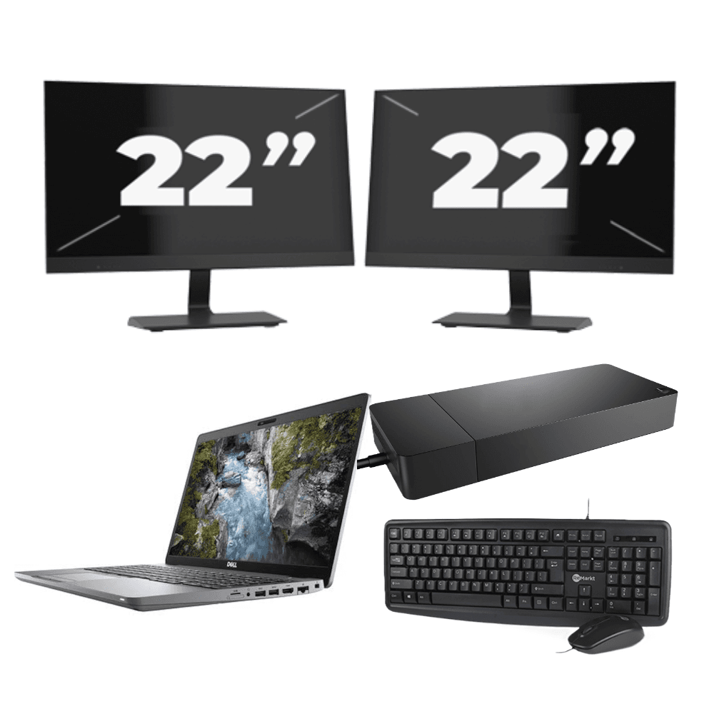 Dell Precision 3550 - Intel Core i7-10a generazione - 15 pollici - 8 GB di RAM - SSD da 256 GB - Windows 11 + 2 monitor da 22 pollici