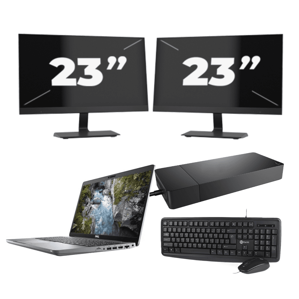 Dell Precision 3550 - Intel Core i7-10a generazione - 15 pollici - 8 GB di RAM - SSD da 256 GB - Windows 11 + 2 monitor da 23 pollici