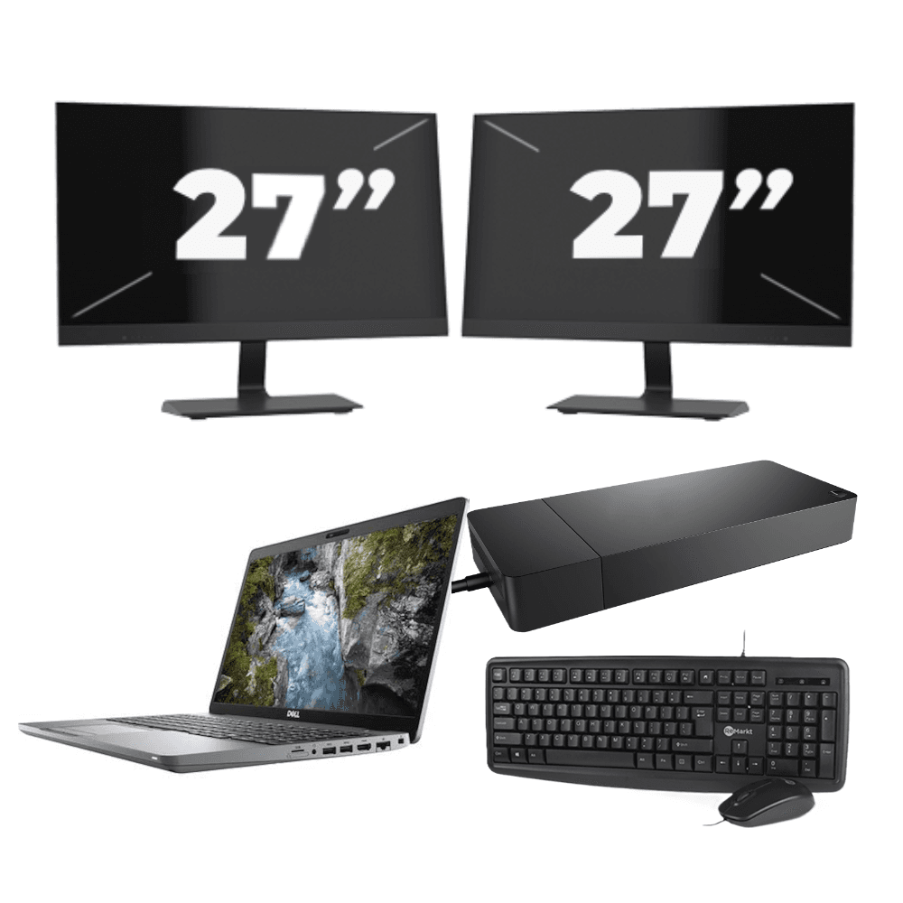 Dell Precision 3550 - Intel Core i7 10ª generazione - 15 pollici - 16GB RAM - 512GB SSD - GPU - Windows 11 Home + 2x Monitor da 27 pollici
