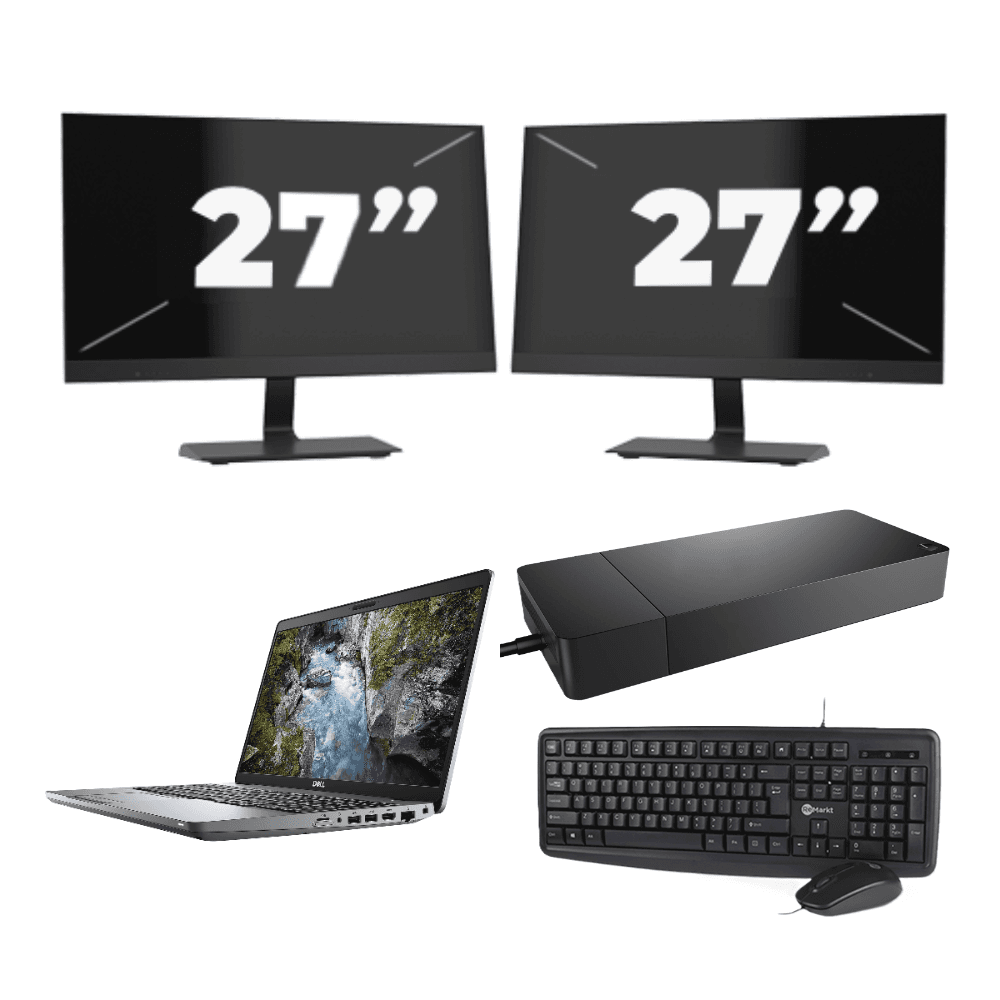 Dell Precision 3551 - Intel Core i7 10ª generazione - 15 pollici - 16GB RAM - 512GB SSD - GPU - Windows 11 Home + 2x Monitor da 27 pollici