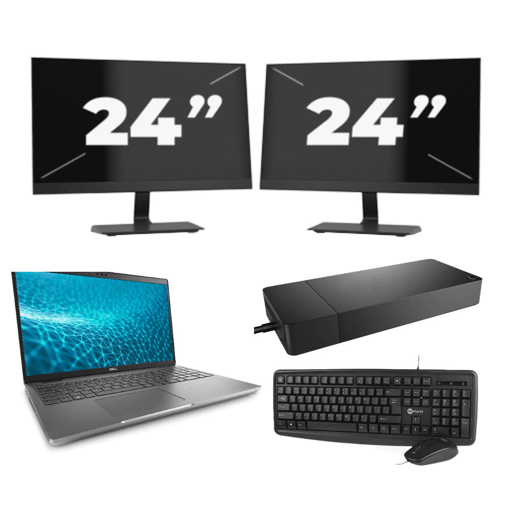 Dell Precision 3571 - Intel Core i5-12° Generazione - 15 pollice - 8GB RAM - 256GB SSD - Windows 11 Home + 2x 24 pollice Monitor