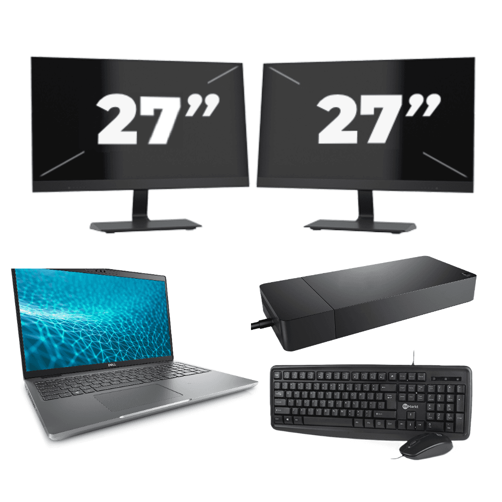 Dell Precision 3571 - Intel Core i5 12ª generazione - 15 pollici - 16GB RAM - 512GB SSD - GPU - Windows 11 Home + 2x Monitor da 27 pollici