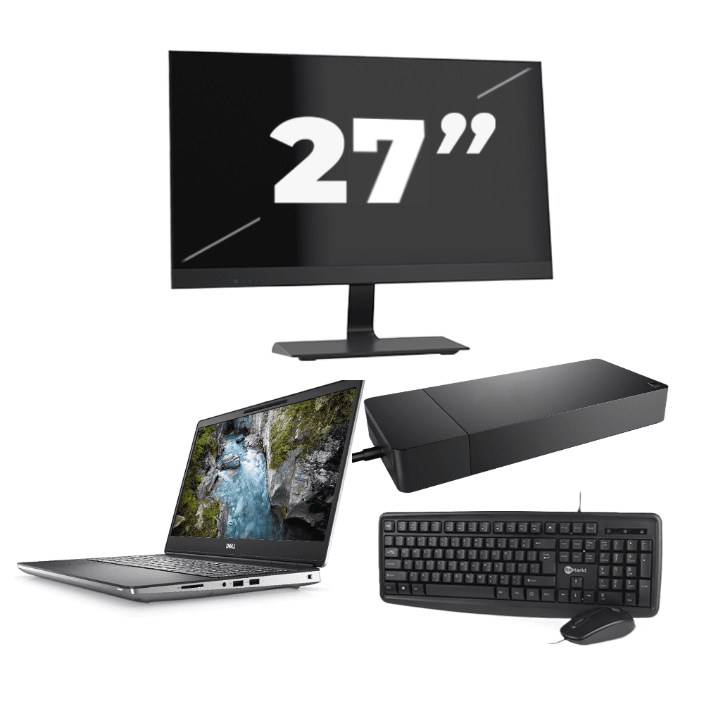 Dell Precision 7550 - Intel Core i7 10ª generazione - 15 pollici - 16GB RAM - 512GB SSD - GPU - Windows 11 Home + 1x Monitor da 27 pollici