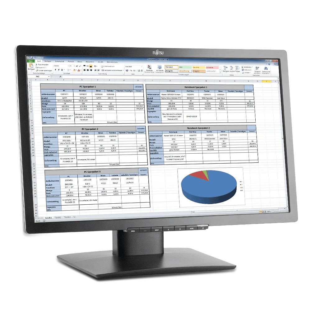 Fujitsu B24T-7 Nero - 24 pollici - 1920x1080 - DVI - HDMI - VGA - Nero