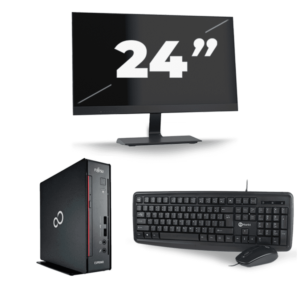 Fujitsu Esprimo Q556/2 USFF - Intel Core i5-7a generazione - 8GB RAM - 256GB SSD - Windows 11 + 1x monitor da 24 pollici