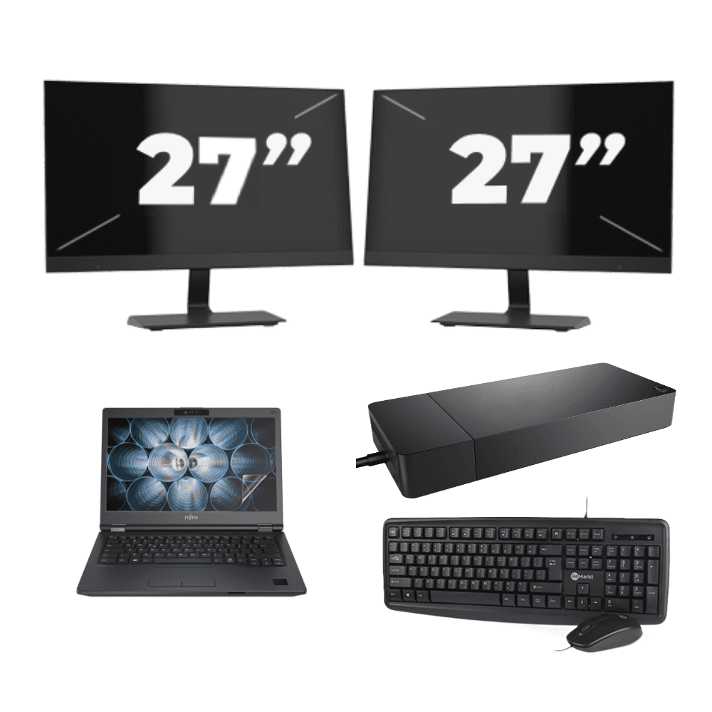 Fujitsu Lifebook E4411 - Intel Core i3 11ª generazione - 14 pollici - 16GB RAM - 256GB SSD - GPU - Windows 11 Home + 2x Monitor da 27 pollici