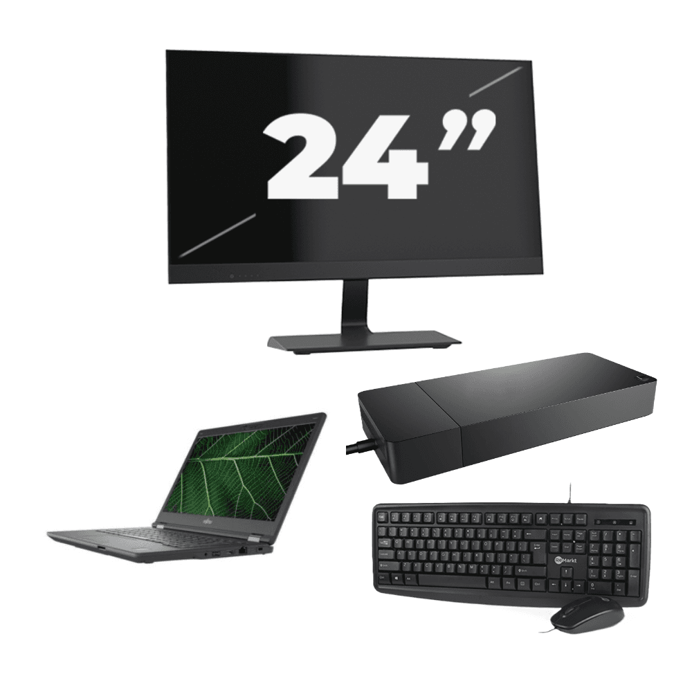 Fujitsu LIFEBOOK E5411 - Intel Core i5-11a generazione - 14 pollici - 8 GB di RAM - 256 GB SSD - Windows 11 Home + 1 monitor da 24 pollici