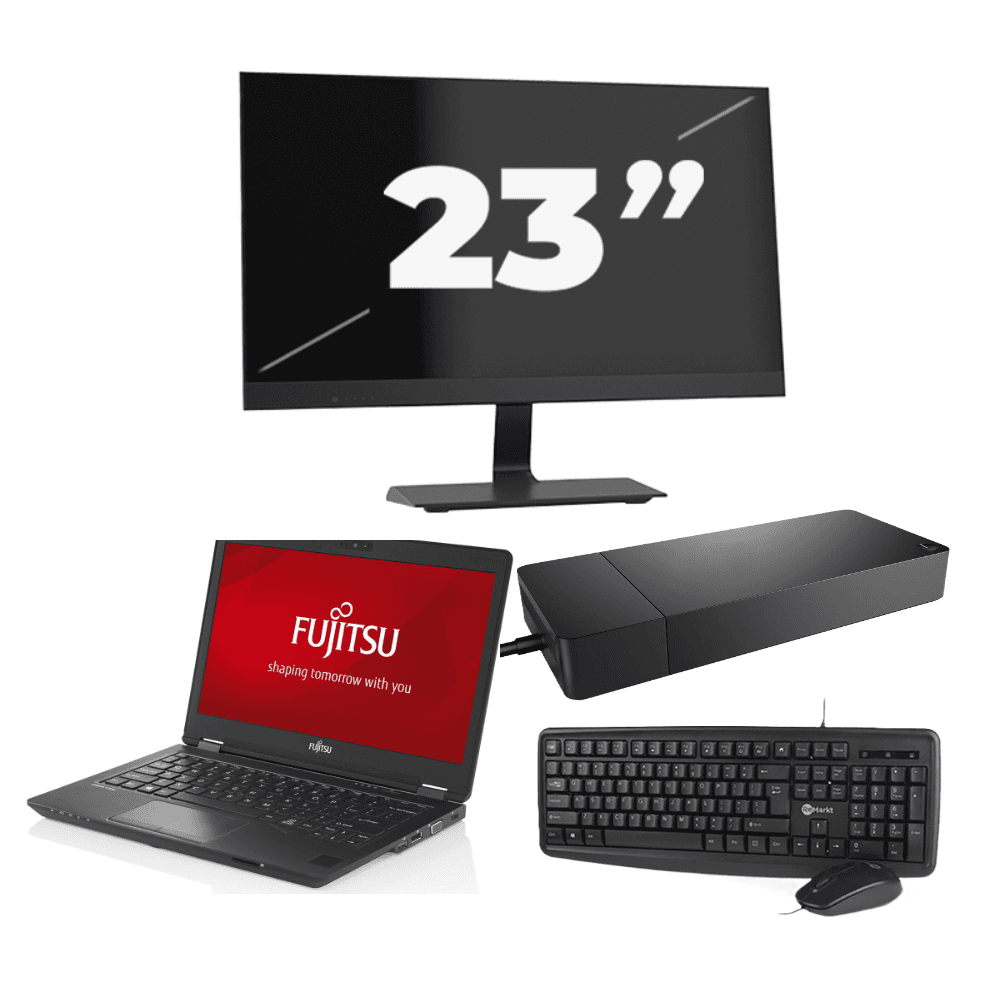 Fujitsu LifeBook U727 - Intel Core i7-7a generazione - 12 pollici - 8 GB di RAM - 256 GB SSD - Windows 11 + 1 monitor da 23 pollici